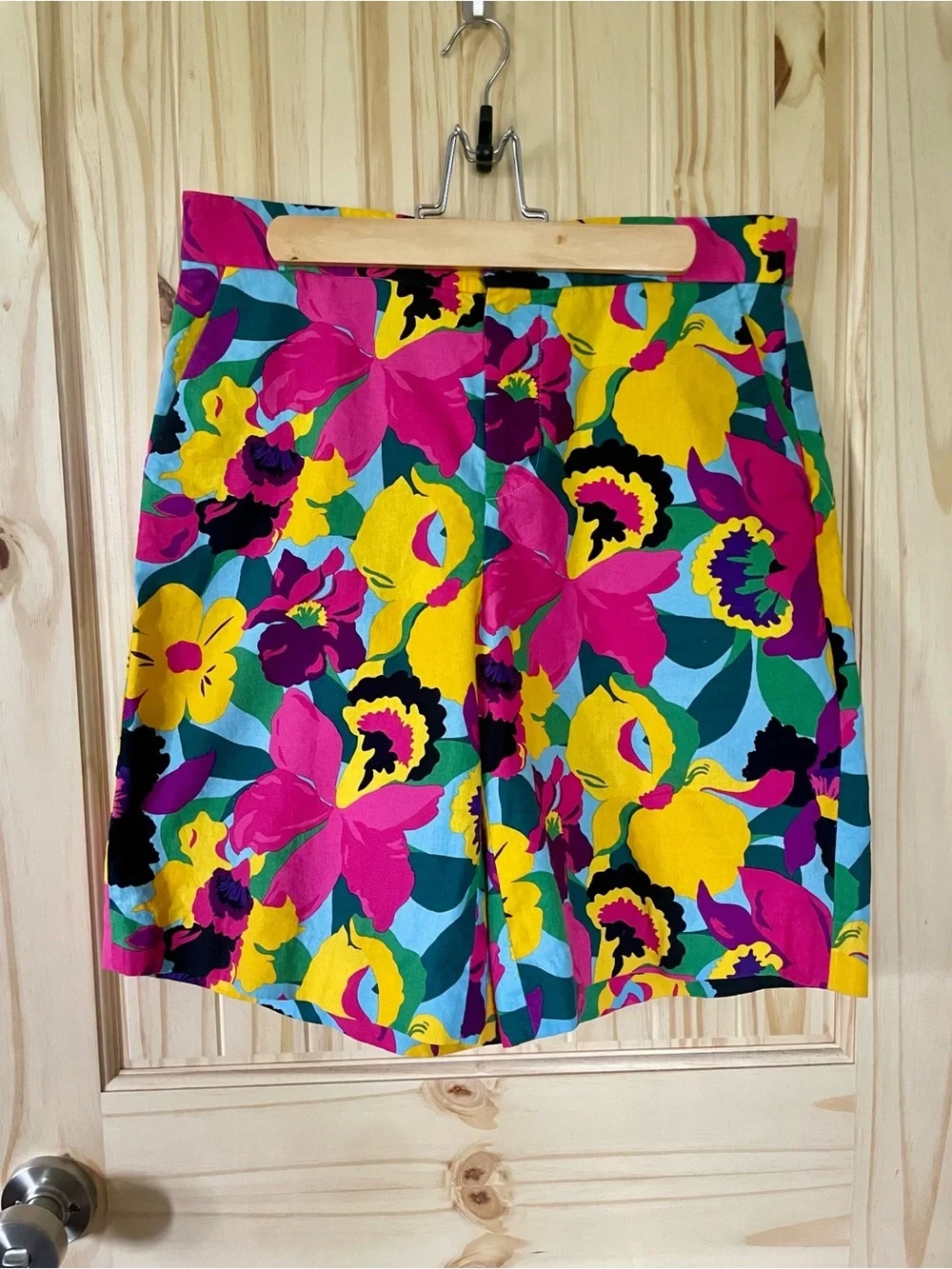kate spade New York Orchid Bloom Linen Blend Bermuda Shorts Sz Medium